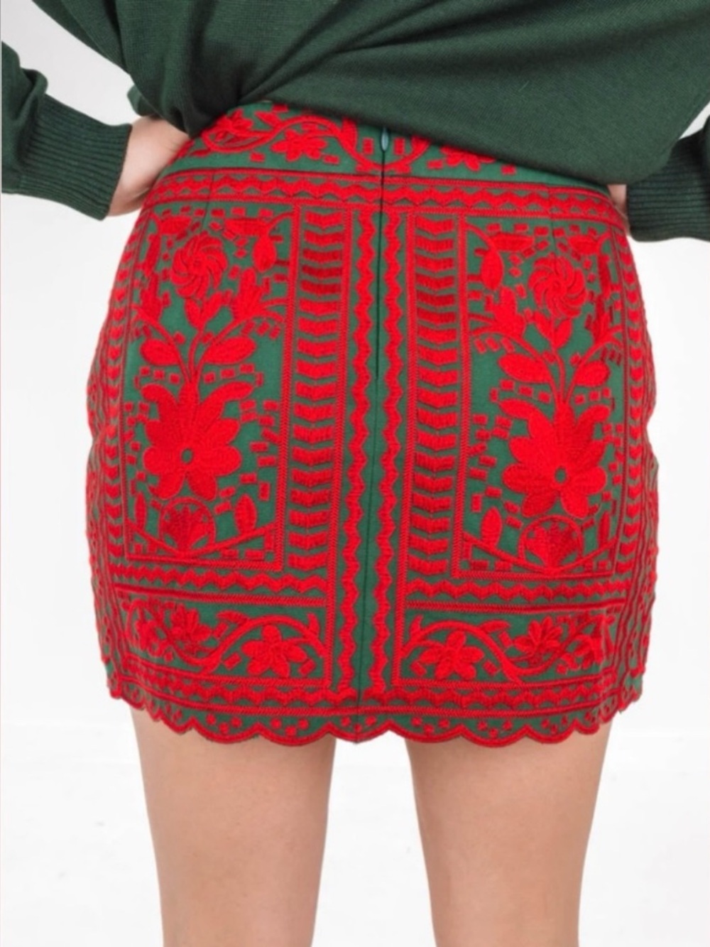 J. Marie Lulu Skirt NWT | J. Marie Embroidered Floral Mini Skirt Sz Medium - - Picture 11 of 11